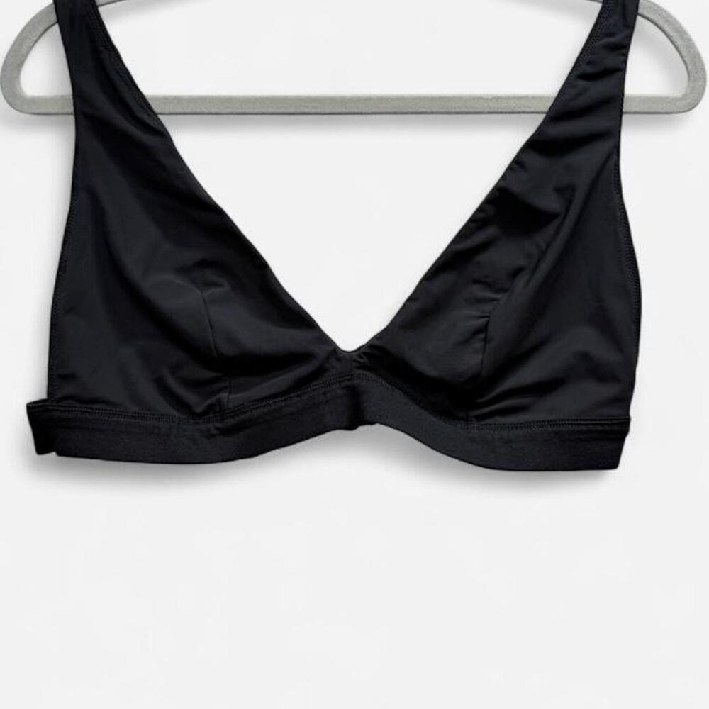 Victorias Secret Womens XL Black Ribbed Plunge Bralette Adjustable Straps NWT